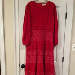Tuckernuck Size XXL Red Pomander Place Eyelet Lola Maxi Dress